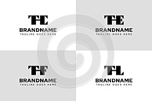 Letters THC THE THF THL Logo Set, for HTC HTE HTF HTL initials