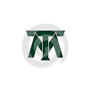 letters tm linked monogram geometric logo vector