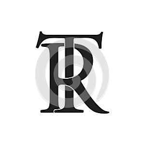 Letters tr linked overlapping flat logo