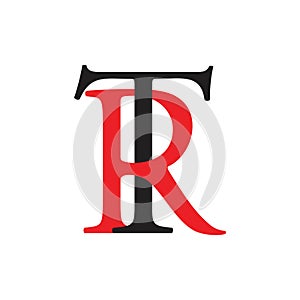 Letters tr simple linked logo vector photo
