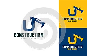 Letters U Logo Excavator Industrial