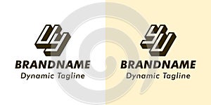 Letters UY and YU 3D Monogram Logo, Suitable for business with UY or YU initials photo