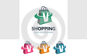 Letters V Logo shopping bag