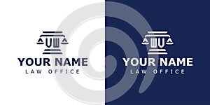 Letters VW and WV Legal Logo, for lawyer, legal, or justice with VW or WV initials