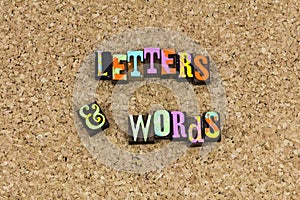 Letters words phrase spelling