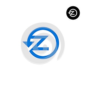 Letters Z Reset arrow or any Re- logo design