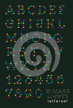 Letterset CHRISTMAS LIGHTS (uppercase)