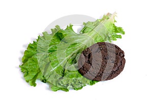 Lettuce or cookies and diet or dessert isolated