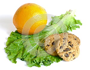 Lettuce or cookies and diet or dessert isolated