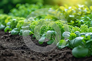 lettuce growing in the garden. Urban Gardening Concept, Potted Lettuce Grow, Fresh Vegetable Harvest, Sustainable Living
