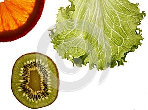 Lettuce, Kiwi and Orange Slice