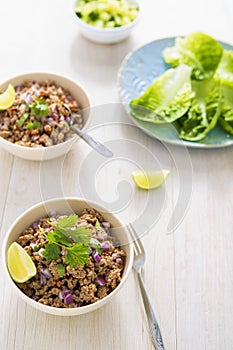 Lettuce larb wraps