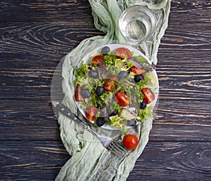 Lettuce leaves, diet , lettuce mediterranean healthy cuisine - food up vitamin mixed