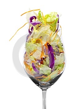 Lettuce mix on a glass