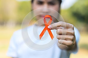 Leukemia, Kidney cancer day, world Multiple Sclerosis, CRPS, Self Injury Awareness month, Orange Ribbon for supporting people