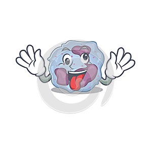 Leukocyte cell Cartoon character style with a crazy face