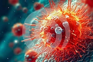 Leukocytes Attack Viruses. Ai generatad