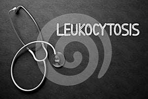 Leukocytosis Concept on Chalkboard. 3D Illustration. photo