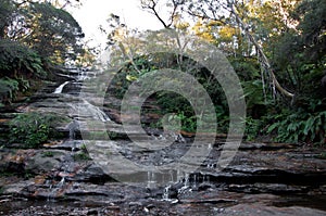 Leura cascades waterfall near Katoomba in Blue Mountains national park NSW Australia in Autumn