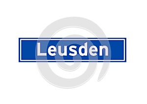 Leusden isolated Dutch place name sign. City sign from the Netherlands.