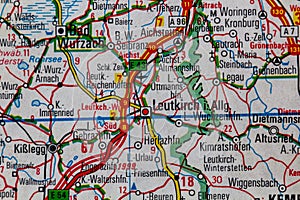Leutkirch im Allgau, Germany, on a road m