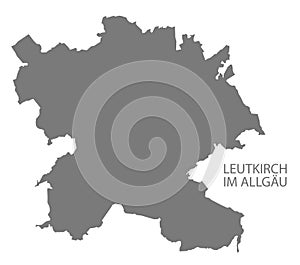 Leutkirch im AllgÃ¤u German city map grey illustration silhouette shape
