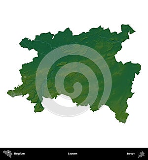 Leuven, Belgium, isolated on white. Physical