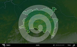 Leuven highlighted, Belgium. Physical