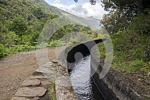 Levada das 25 fontes, touristic hiking trail, Rabacal, Madeira island