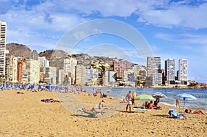 Levante Beach, in Benidorm, Spain