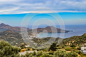 Levated view of the city and beach of Plakias