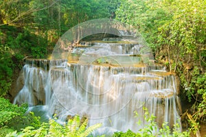 Level four of Huay maekamin Waterfall in Kanchanaburi Province,