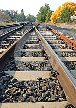 Level junction or diamond crossing railway track configuration