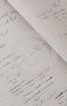 A level maths student exercise book