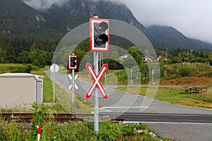 Level railway crossing in Austria