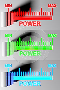 Level selector Power MIN - 3D rendering