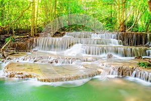 Level six of Erawan Waterfall in Kanchanaburi Province, Thailand