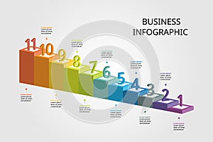 level template for infographic for presentation for 11 element
