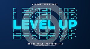 Level up title 3d editable text effect template