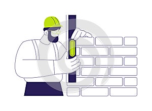 Levelling bricks abstract concept vector illustration.