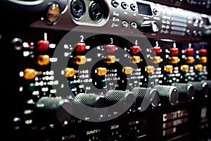 Levels and knobs on professional electronic audio equipment