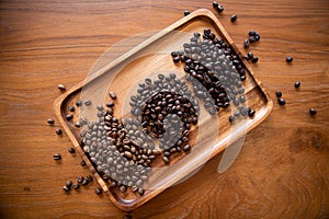 3 levels of roasted peaberry coffee beans