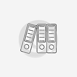 Lever Arch Binders thin line icon, paper folders outline vector