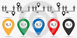 Lever diagram icon in location set. Simple glyph, flat illustration element of charts and diagrams theme icons