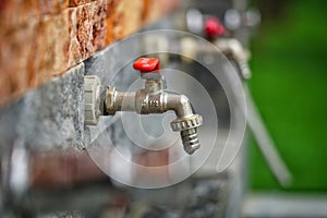 Lever watertaps on a fountain in Morarilor Park photo