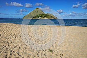 Levera Beach on Grenada Island with a view of Sugar Loaf Island, Grenada