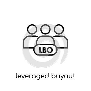 Leveraged buyout icon. Trendy modern flat linear vector Leverage