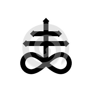 Leviathan cross, the alchemical symbol of sulfur or satanism photo