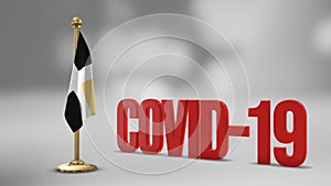 Levis realistic 3D flag and Covid-19 illustration.