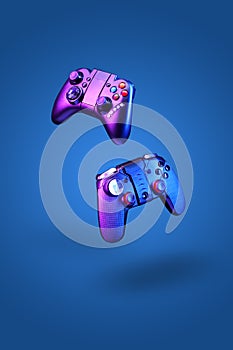 Levitation of two controller joysticks.